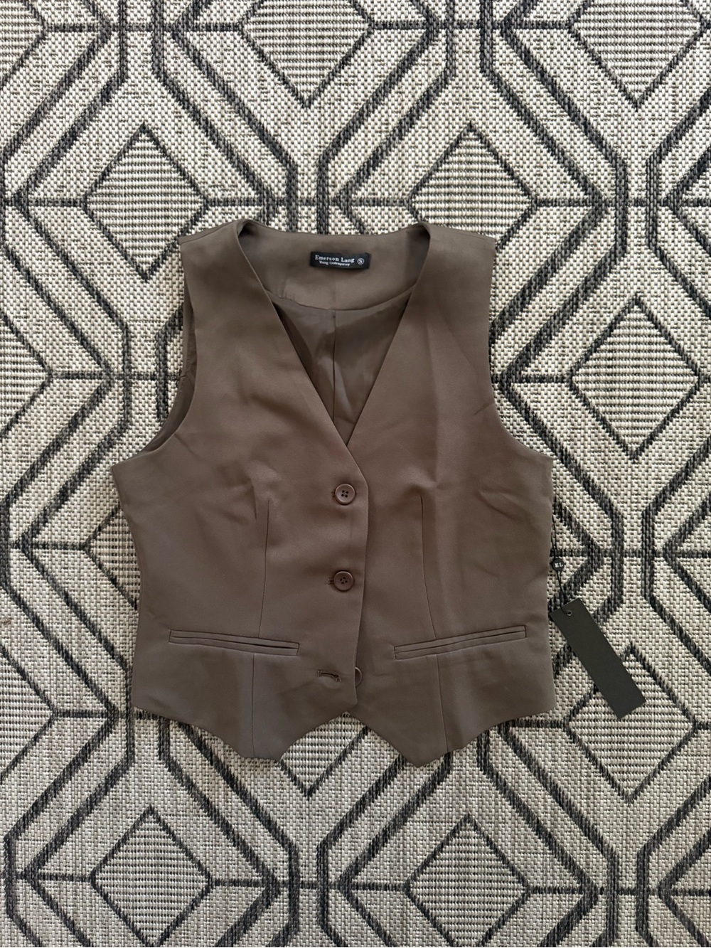 Brown Womens Tailored Vest